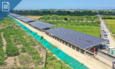 2021 Taiwan Solar power system-6 Lines of the north trunk line irrigation channel