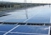 高鐵烏日基地太陽光電系統側面照