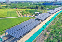 嘉南水利會麻豆區太陽光電系統空拍照
