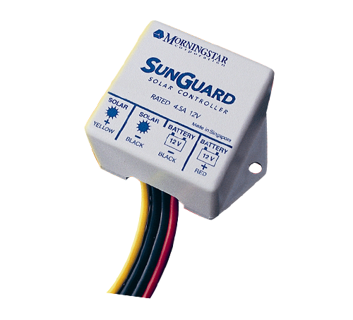 美國Morningstar充電控制器SunGuard系列-SunGuard為領先全球的獨立型控制器。適用於小型系統，是專業和消費者使用的理想選擇。適用於75W以下單片光電板，無低電保護功能，具備ISO 9002認證，為小型PV系統提供了經濟實惠的選擇。