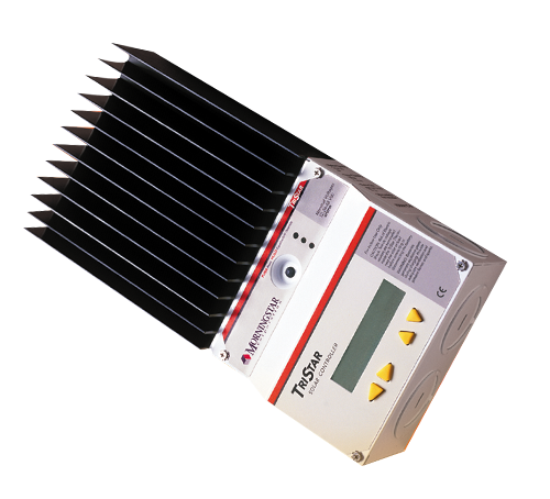 美國Morningstar充電控制器TriStar系列-MorningStar的TriStar充電控制器為3合1多功能的控制器，可運行太陽能電池充電、負載控製或卸載控制。每台控制器每次只能在一種模式下運作，兩台或者多台控制器可以提供多種工作模式。 TriStar採用先進的技術設計和自動化的生產，價廉物美。其選項顯示表是市面上功能最齊全的控制器儀表。此產品已通過UL認證，可用於太陽能家庭系統和專業應用。