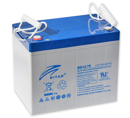 蓄電池 Batteries-RITAR旗下之DG系列電池是膠體深循環系列電池，專門為極端溫度環境中頻繁地循環放電使用而設計。